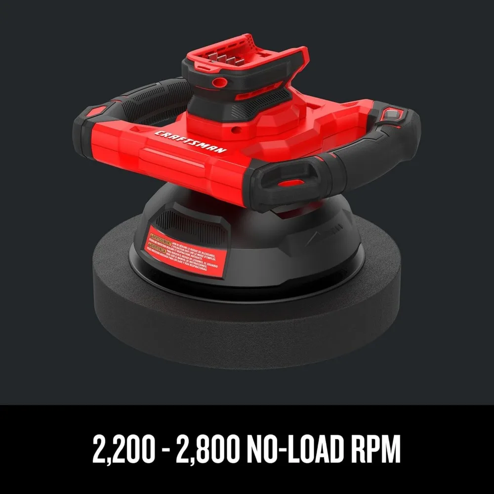 CRAFTSMAN V20 Pulidora de amortiguación inalámbrica de 10 pulgadas para detalles de automóviles con protector contra salpicaduras (herramienta nuuda)