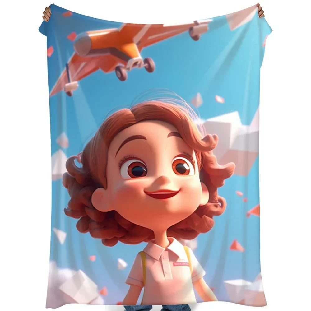 3d printed blanket Cute cartoon flannel blanket super soft summer air conditioning blanket for children birthday Christmas  gift
