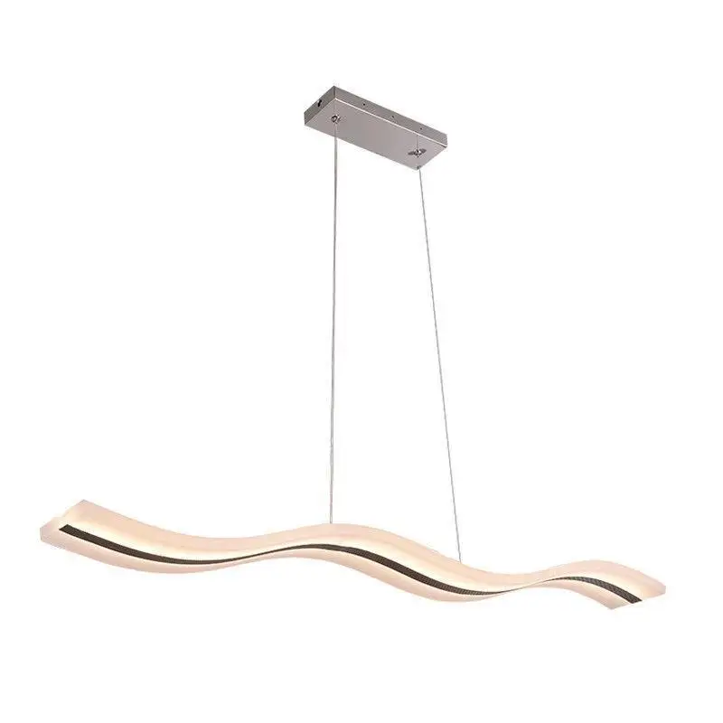 

Simple postmodern LED personalized dining room bar light, acrylic Nordic large S wave meal chandelier