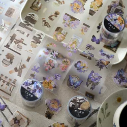 1roll PET Vintage white Ink plant Tape Hand ledger DIY material sticker scrapbook accessories