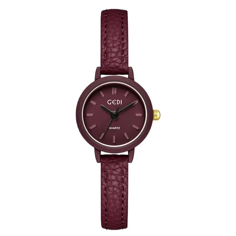 

Простой тонкий ремень, маленькие и изысканные студенческие часы, ценные водонепроницаемые кварцевые часы в стиле ретро.