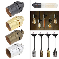 Vintage E27 Socket Led Lamp Base Holder  E27 Cap 110 / 220V Aluminum Retro Decoration Fixture Light Base  Pendant Lamp Holder