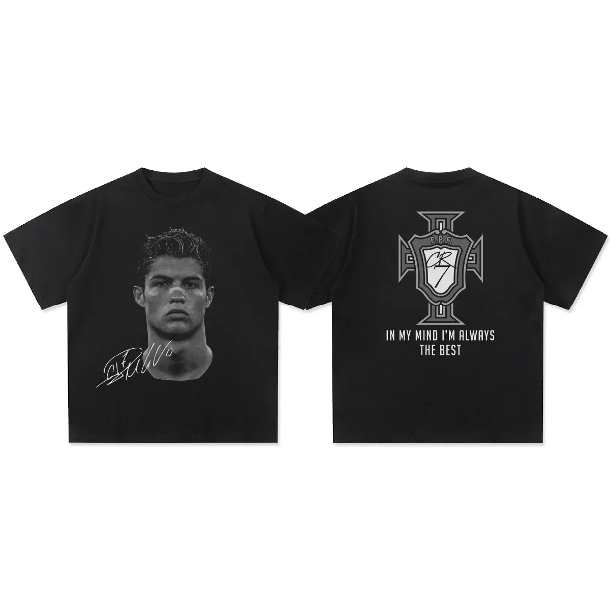 Football Superstar Portrait T-Shirt