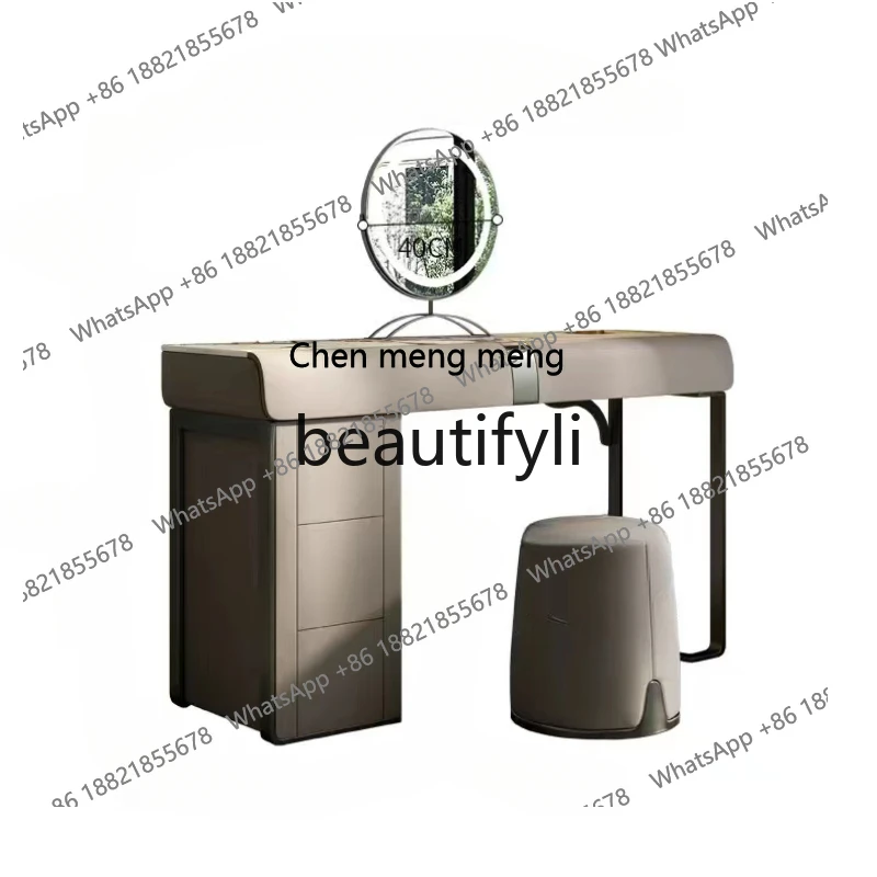

Light luxury minimalist dressing table bedroom modern small apartment rock slab dressing table high-end design dressing tableH