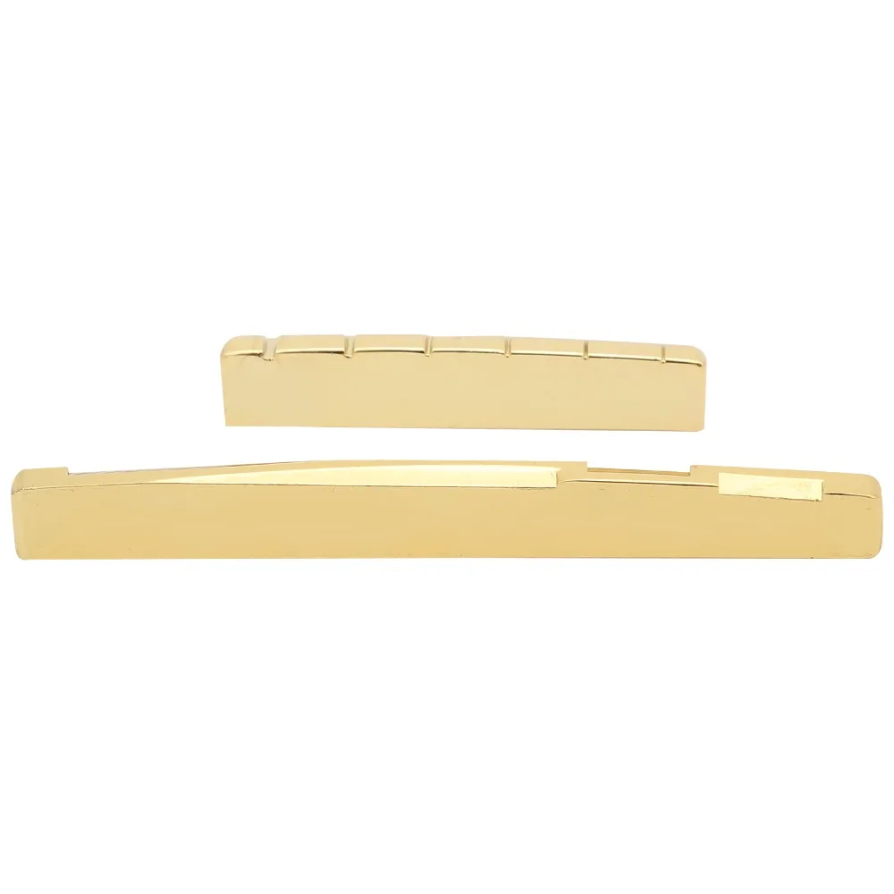 Brass​ ​Guitar ​Nut and Saddle Set​ Stable Intonation ​Nut Match 72/74/76 Saddle​ ​Bridge Saddle Nut Set​ Easy to install