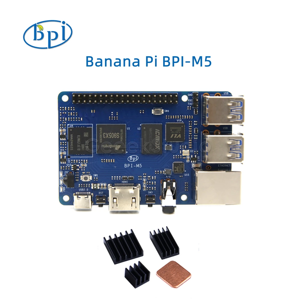 

Banana PI BPI M5 Development Board Computer Amlogic S905X3 Design SBC Arm Linux with Case and Power Supply