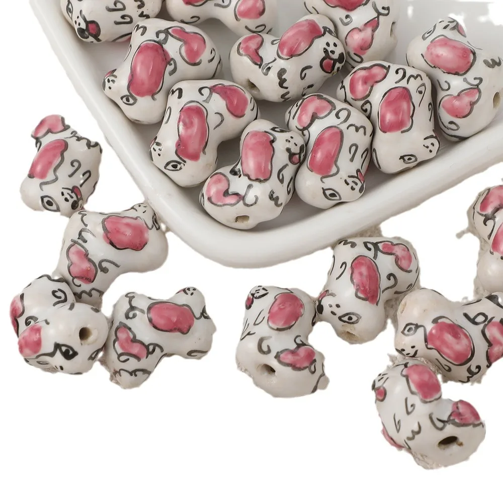 10PCS Colorful Ceramic Animal Collection Beads Loose Spacer Beads For Jewelry Making DIY Bracelet Necklace Accessories