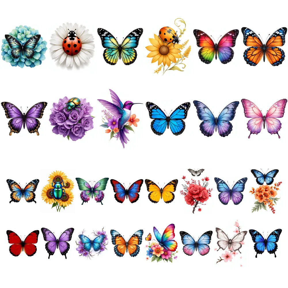 

28pcs Temporary Tattoo Temporary Tattoo Stickers Blue Butterfly Colorful Wings Red Butterfly For Male Adult Arms