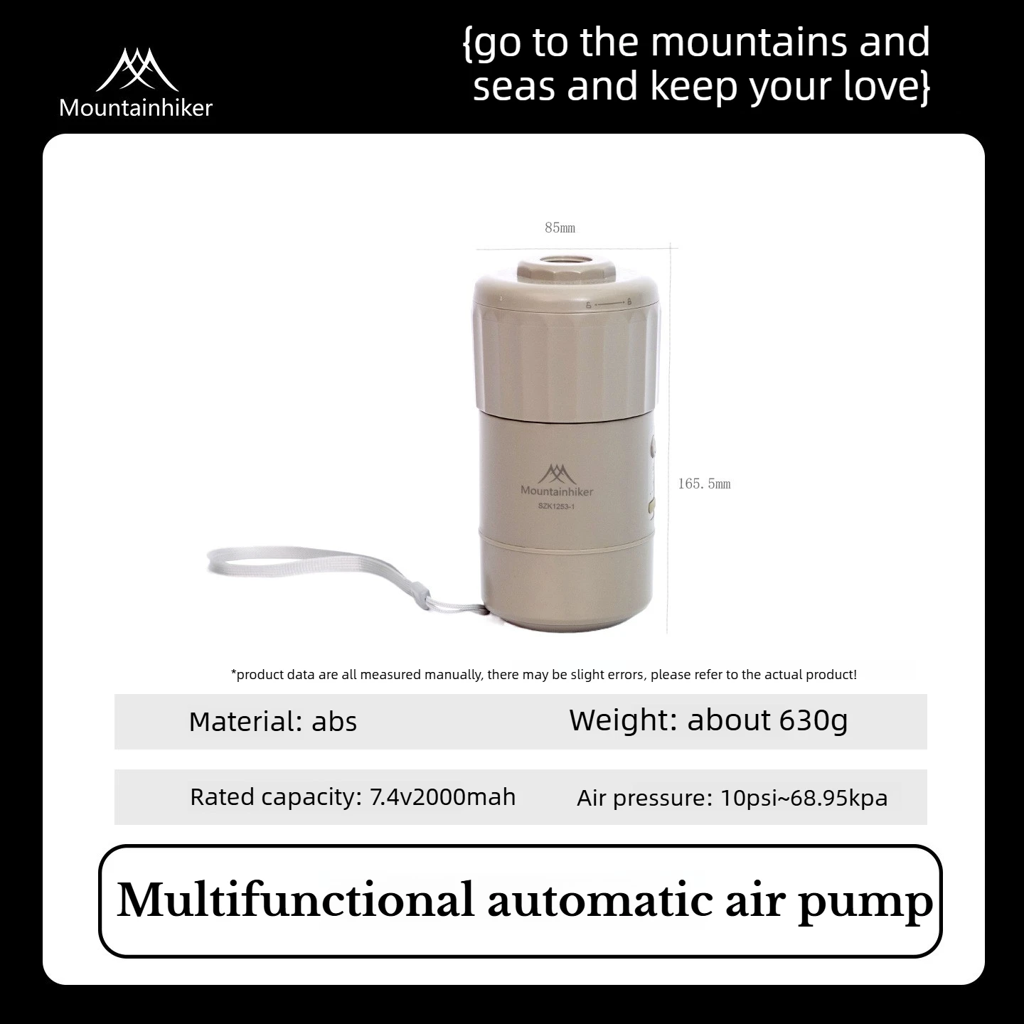 MOUNTAINHIKER Electric Air Pump, Comes with Travel Lock Portable Camping Pump for Air Bed, Sleeping Pads, Vacuum Bag，Paddle Boat - view 6