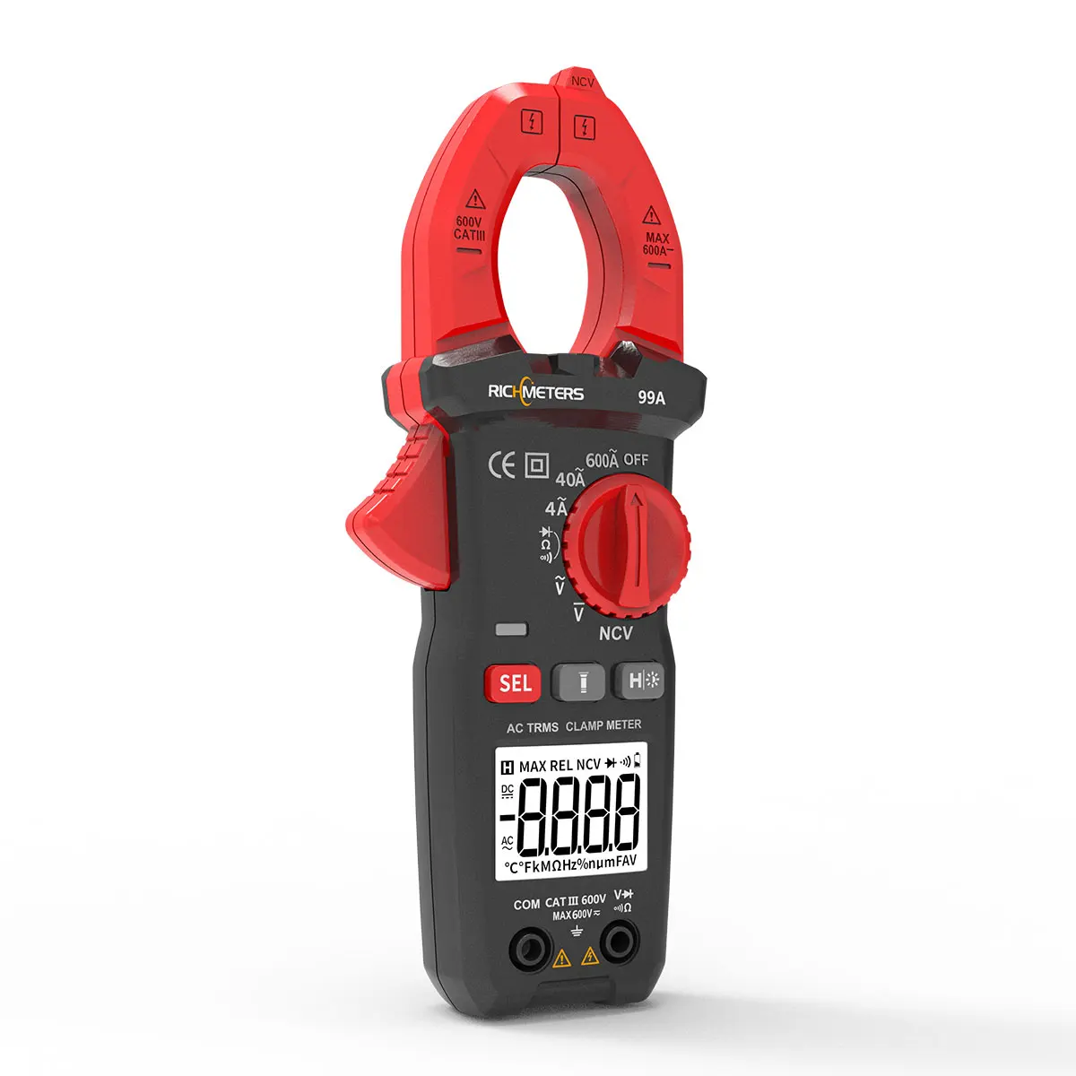 New RM99A Digital Clamp Meter 4000 Counts Flash Light Back Light Ampere Current Clamp ELECTRICAL