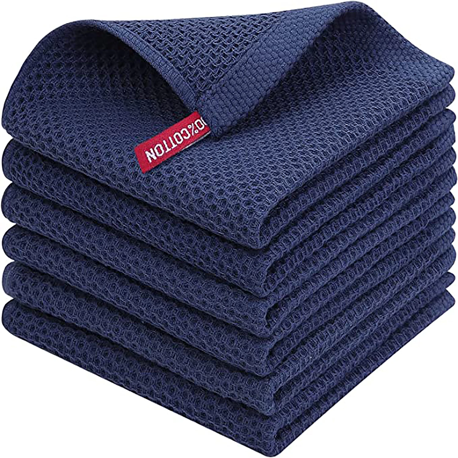 Cotton Honeycomb Kitchen Square Towel Set, Easy to Clean
