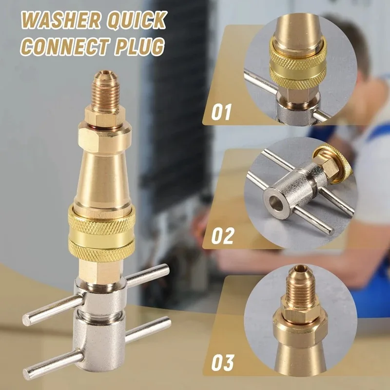 Tools Pressure Washer 1/4 inch Frige Quick Connector Unclogging Tools Frige Parts Freezers Wear Resistance Quick Connection Tool