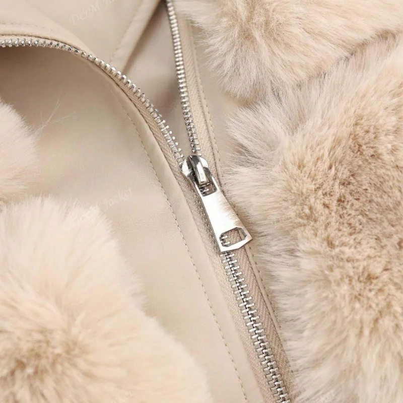 D&M Warm Women Short Faux Fur Jacket for Ladies 2024 Winter Leisure Streetwear Comfortable Fashion Loose Female Thick Outwear