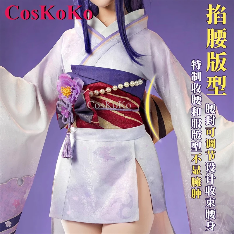 CosKoKo Raiden Makoto/Raiden Ei Cosplay Game Genshin Impact Costume Gorgeous Elegant Kimono Halloween Party Role Play Clothing