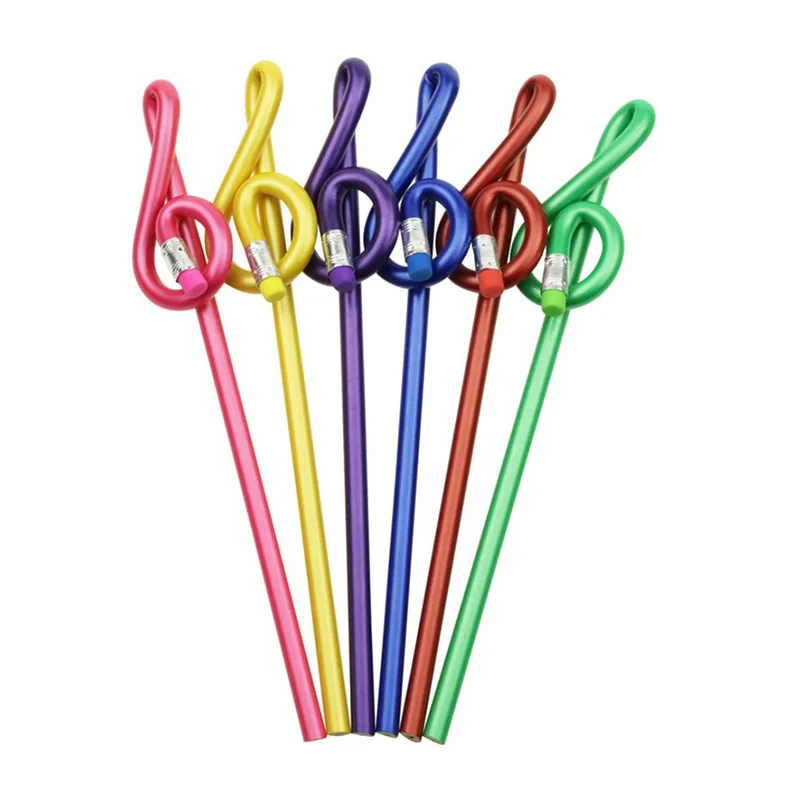 200 pcs Pencil stationery Music pencil Treble clef pencil Shape Multicolor mixed wooden pencils gifts Pencil Promotion Pencil