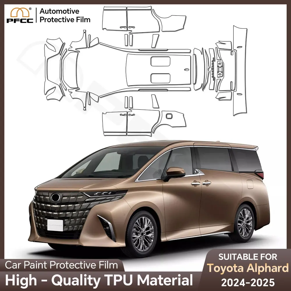 

PFCC TPU for Toyota Alphard 2024 2025 Precut Paint Protection Film Car Body Sticker Transparent Anti-scratch UV Protective