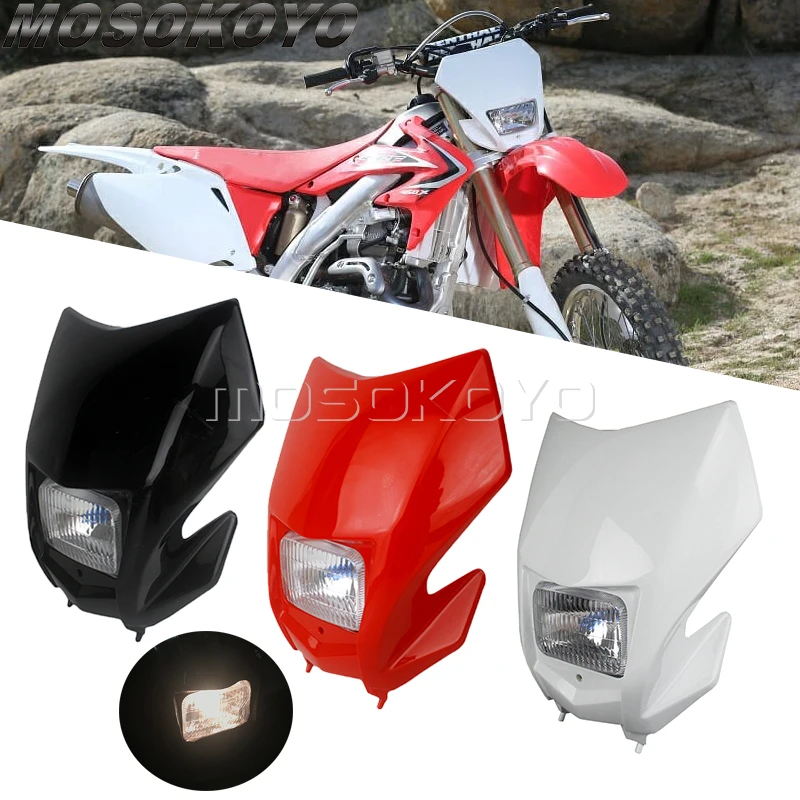 Plastic Headlight Headlamp For Honda CRF150F CRF230F CRF 230F 150F 150 250 450 F R L Motocross DirtBike Front Head Light Fairing