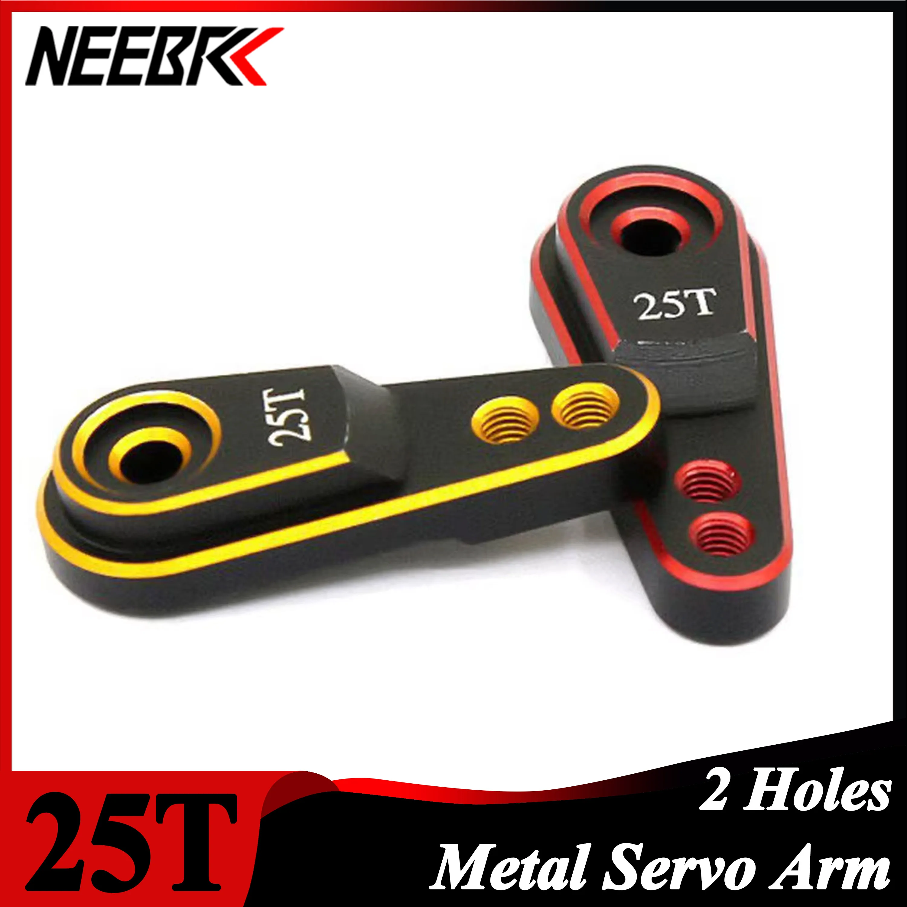 NEEBRC 25T Metal Servo Arm 25 Teeth Spline M3 Clamp Steering for MG995 MG996R E9001 Futaba Savox Xcore HSP Dspower JX SPT Part