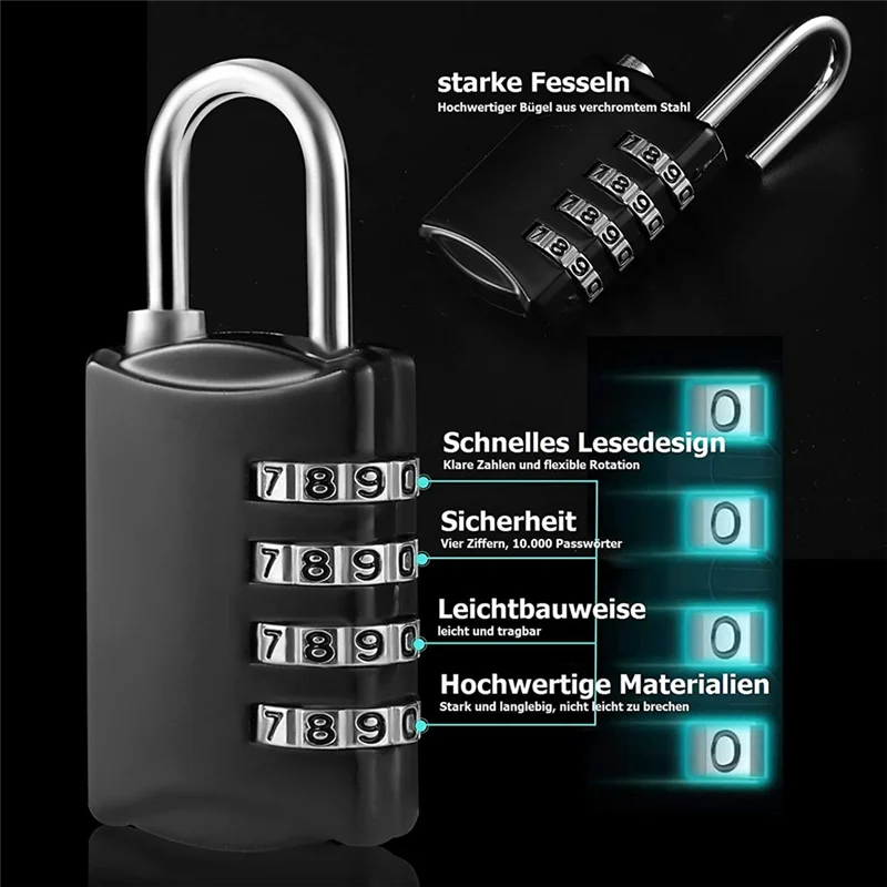 

Electronic Combination Locks, 4 Digit Lock With Metal Code Lock, Weatherproof, Suitcase Lock, Combination Lock For Locker,Gym