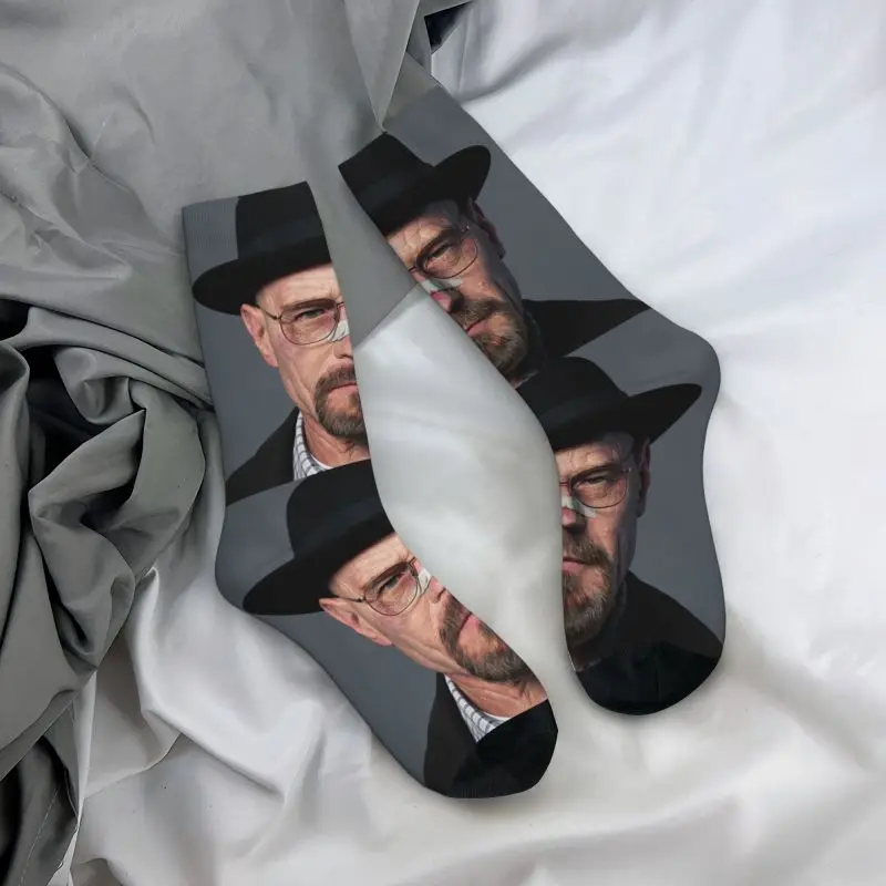 Harajuku Breaking Bad Heisenberg Socks Women Men Warm 3D Printing Walter White Hat Digital Art Basketball Sports Socks