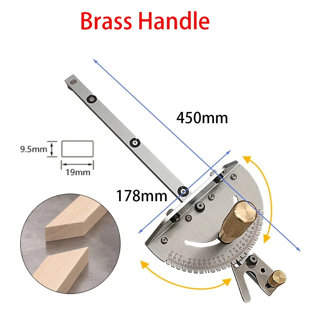 Imagem -05 - Miter Gauge com Brass Handle Tabela Saw Router Serrar Assembléia Régua Ferramenta de Madeira