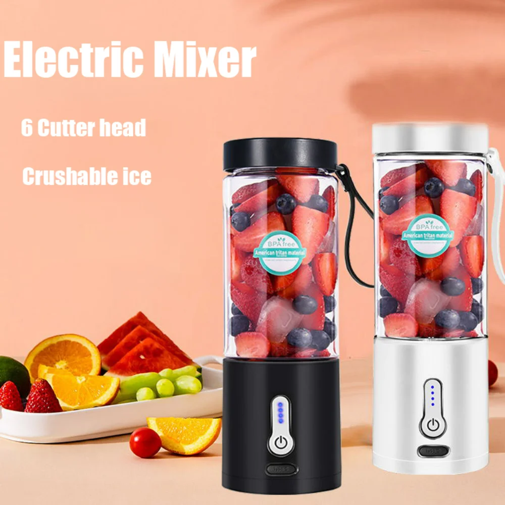 530ML Electric Smoothie Juicer Portable Blender USB Rechargeable Food Processor Fruit Mixer Machine Mini Juicer Blender Cup