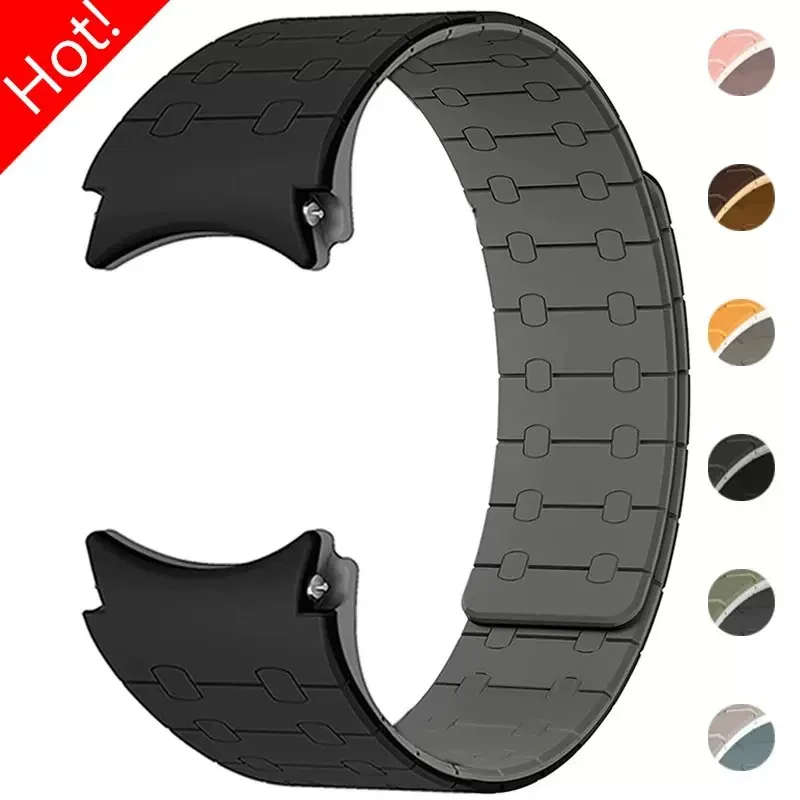 

20mm Silicone Magnetic Band for Samsung Watch Galaxy Classic 43mm 47mm 42 46mm 7 6 5 4 44 40mm No Gaps Strap 5 Pro 45mm Bracelet