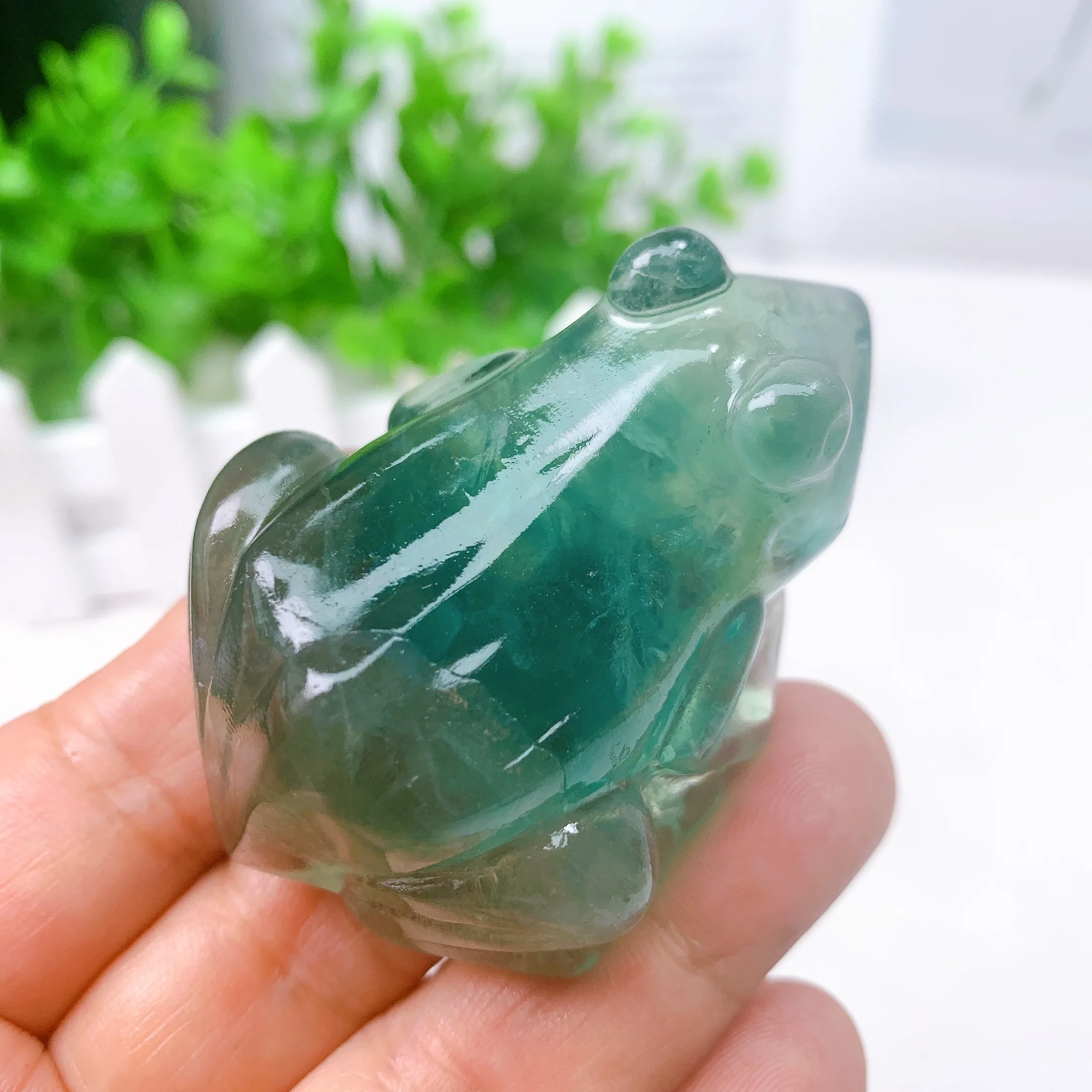 

Natural Fluorite Frog for Fish Tank, Crystal Animal Landscaping, Carving Healing, Christmas Home Decoration, Gift, 6cm, 1Pc