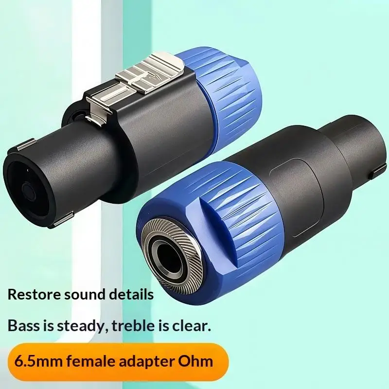 Durable 4 Pole Audio Speaker Plug to 65mm Converter Male to 14 Inch TS Female for Studio Recording and Mixing