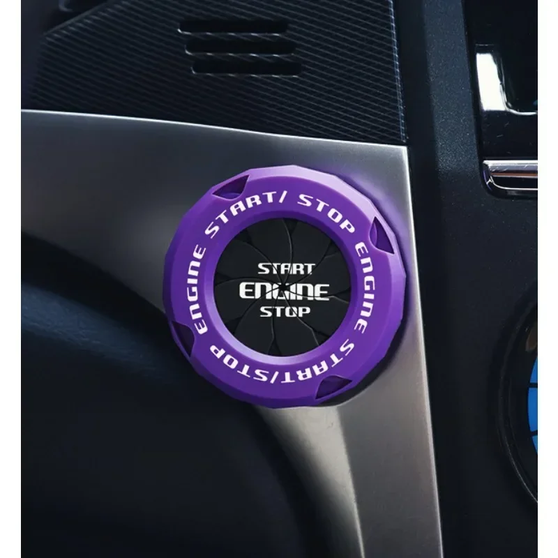 غطاء بدء زر السيارة العالمي، حلقة مفتاح الإشعال المزخرفة، غطاء حماية دوار مضاد للخدش، زر تشغيل السيارة #4