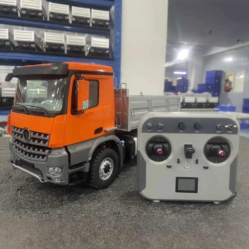 1/14 RC Electric Dump Truck 6x6 with Screw Lifting Two-Speed Shift Lighting and Sound Effects  RTR Remote Control Toy Car