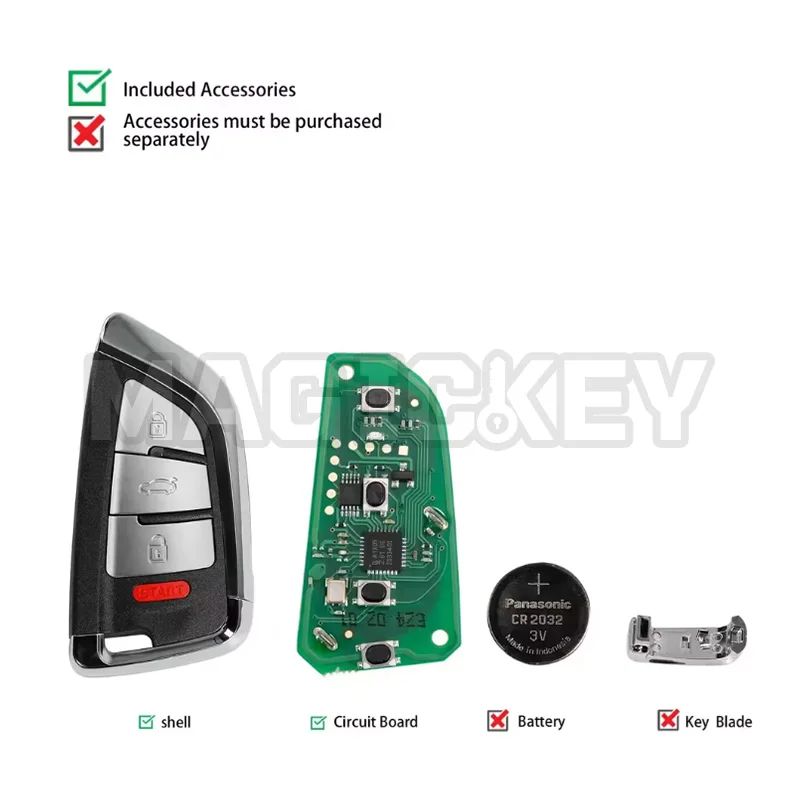 XHORSE XSDFX2EN Estilo Faca Pequena 4 Botões Série XS Chave Inteligente Universal 1pcs