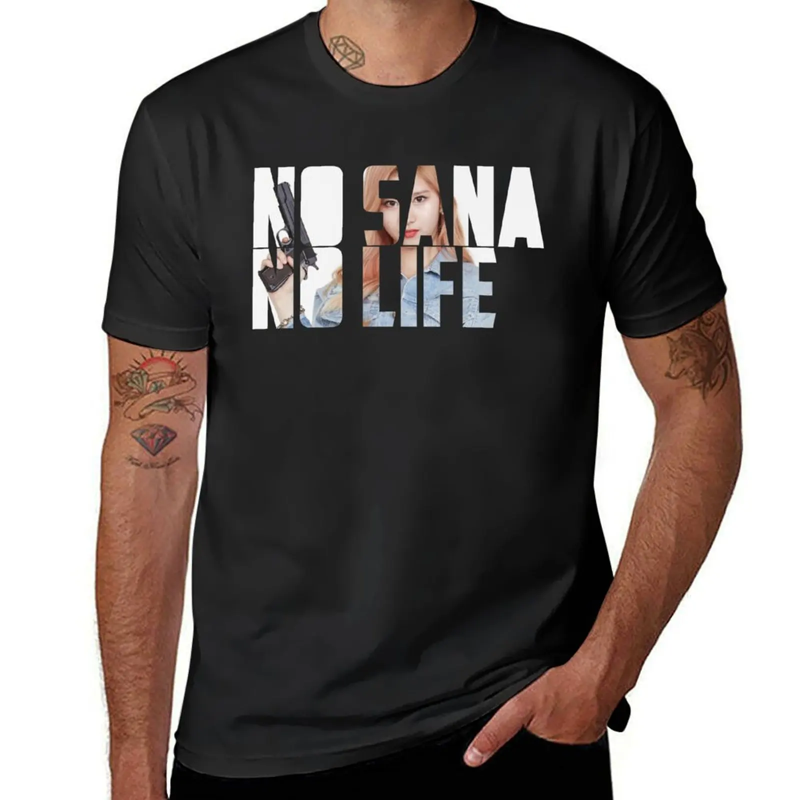 

No Sana No Life Twice Kpop T-Shirt heavyweights boys whites Short sleeve tee men