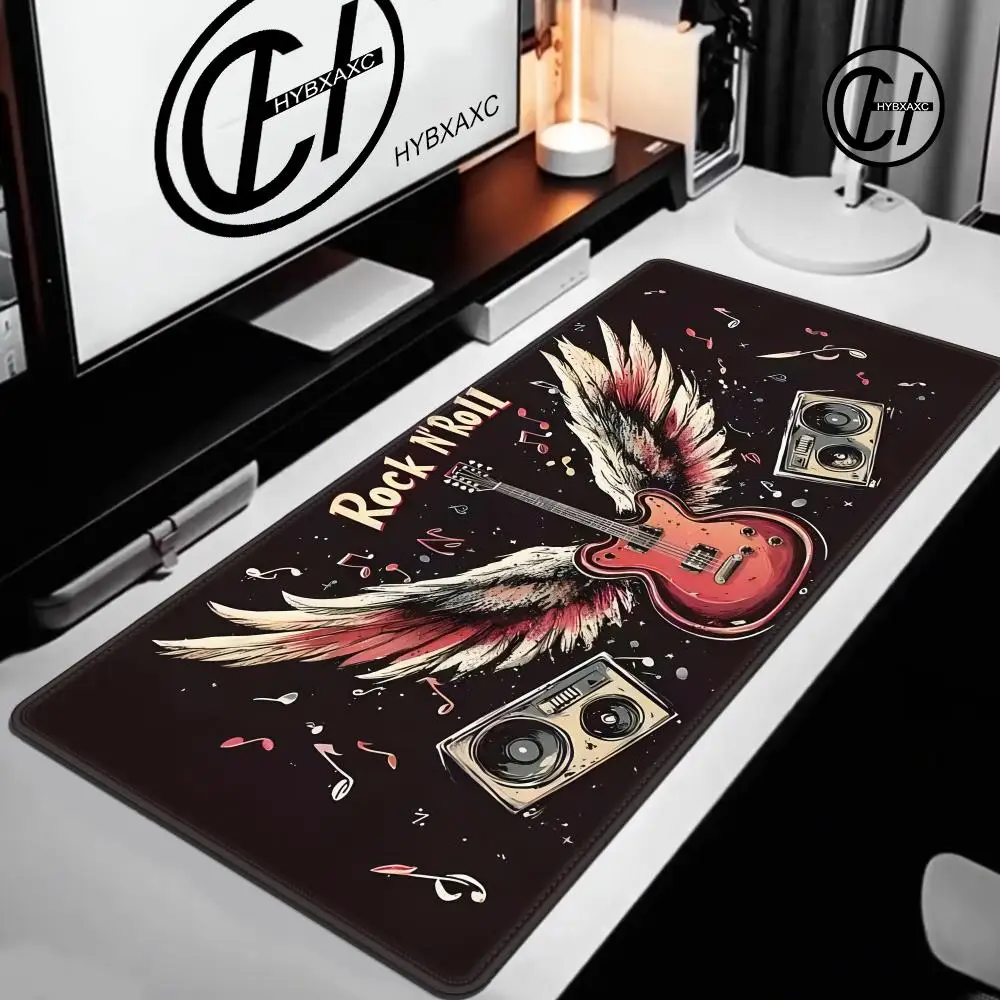 

Rock guitar and speaker design mouse pads,Computer Office Game Table Mats XXL Rubber Anti-slip Gaming Long Desk Pads HYBXAXC