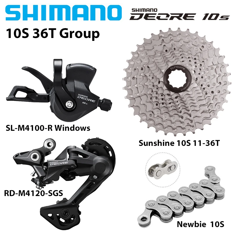 Shimano Deore m4100 1x10S Groupset Derailleurs RD-M4120 10 Speed Shift Lever Sunshine Cassette 36T 40T 42T 46T 50T Newbie Chain image 3
