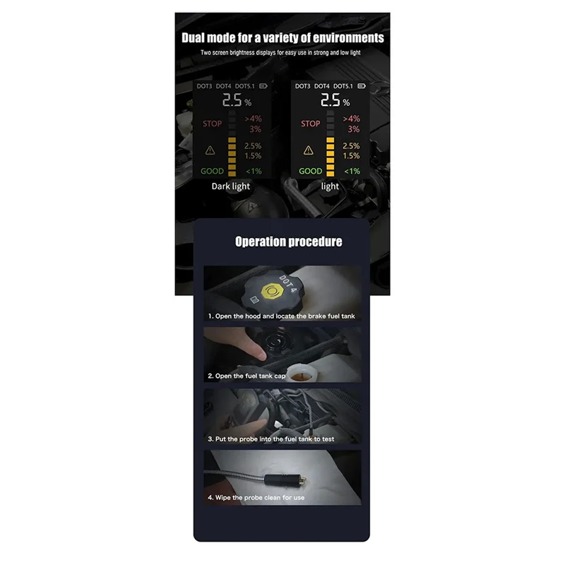 Brake Oil Detection Instrument Diagnosis Of Automotive Brake Fluid Moisture Content Tester