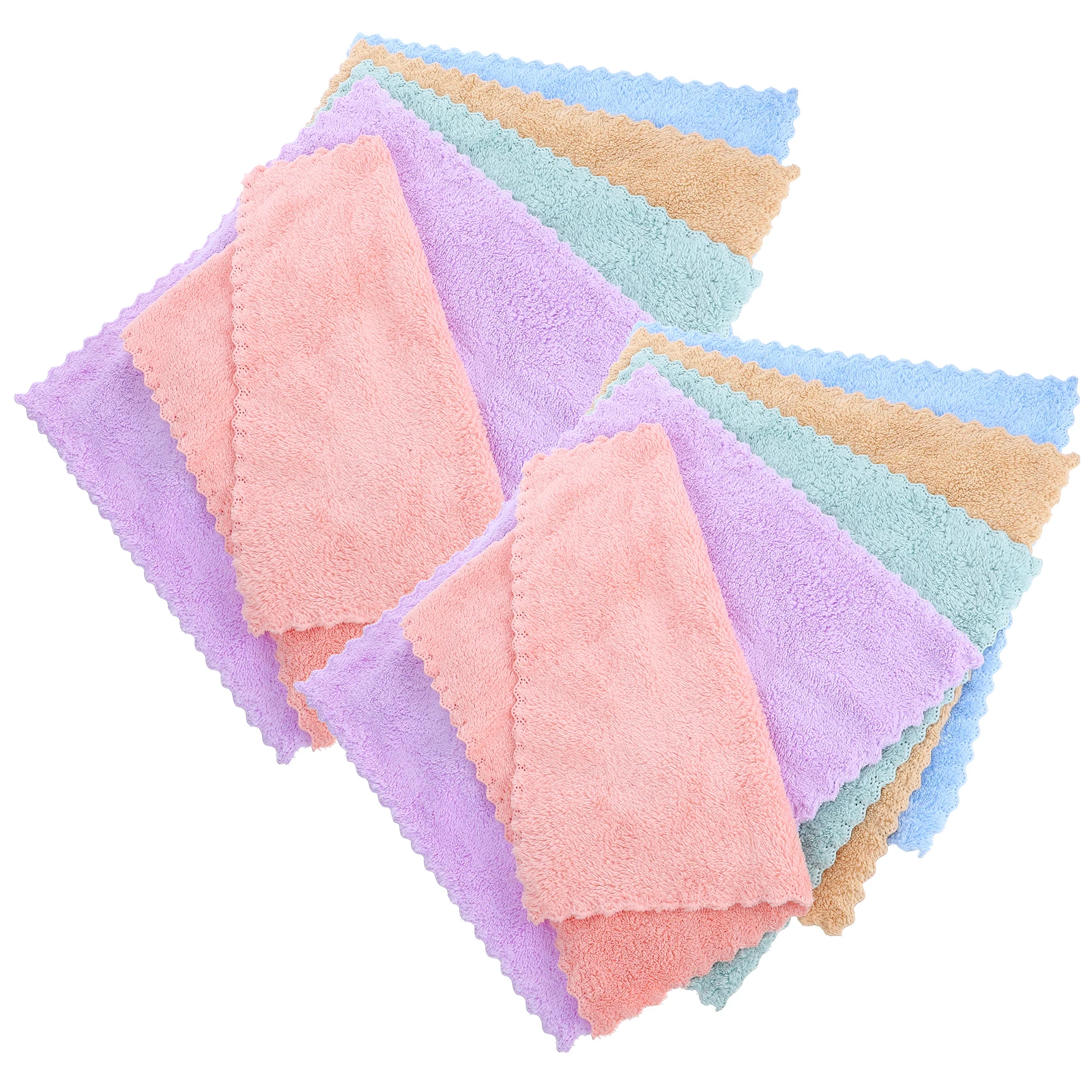 

10 Pcs Fleece Towels 30x30cm Kids Wash Cloths Face Rags Face Towel Bathroom Small Towels Square Cleansing Cloth