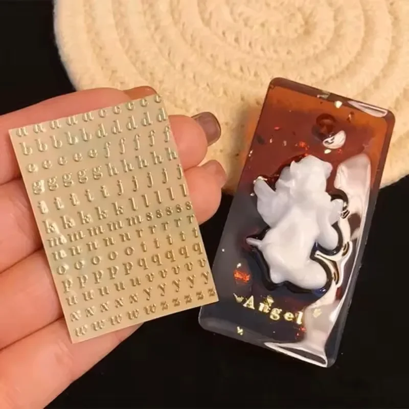 2Pcs Metal 26 Mini Alphabet Decor Stickers Gold Silver Epoxy Resin Filler For DIY Silicone Molds Craft Making Fillings