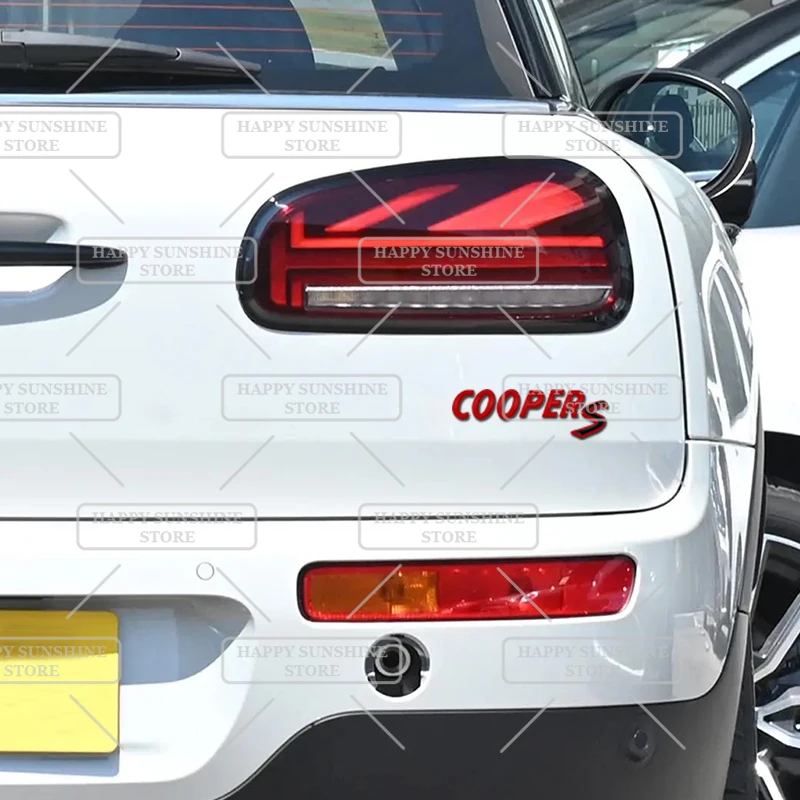 3D Metal Cooper S D Rear Tailgate Boot Badge Car Sticker Trunk Body For MINI T36 JCW Black Letters Emblem Decoration Accessory