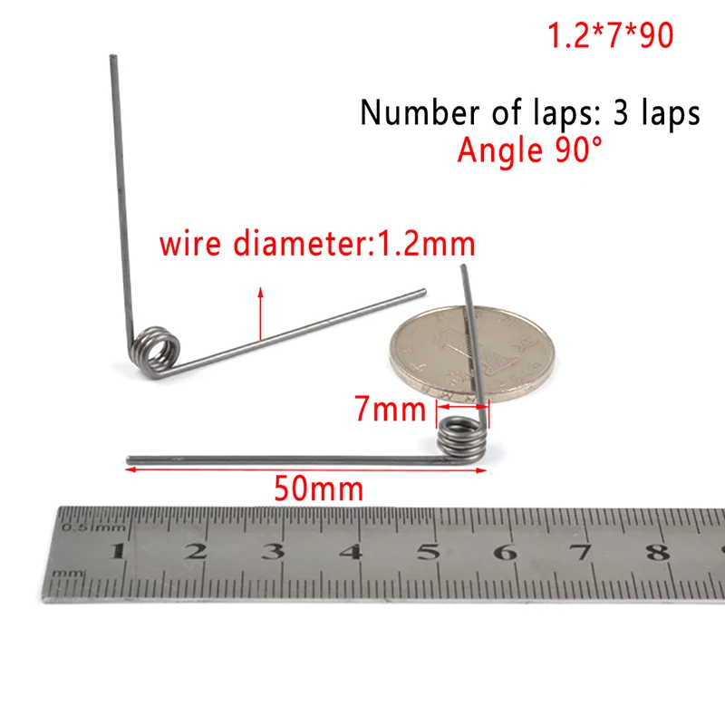 5Pcs 1.2mm Torsion Spring 304 Stainless Steel Spring Torsion Spring 90 180 Degree Pull Back Torsion Clip