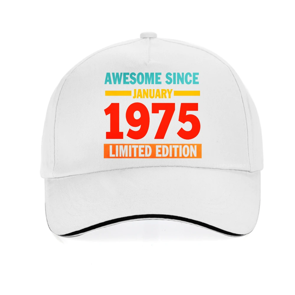 

Awesome Since January 1975 50 Printed baseball cap fashion Harajuku unisex caps casual outdoor sport adjustable snapback hats