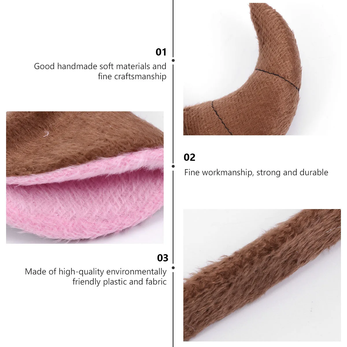 

2pcs Bull Horn Headband For Cosplay Costume Party Halloween Kids Adult Plastic Fabric Horn Headdress Hair Accessory Tool