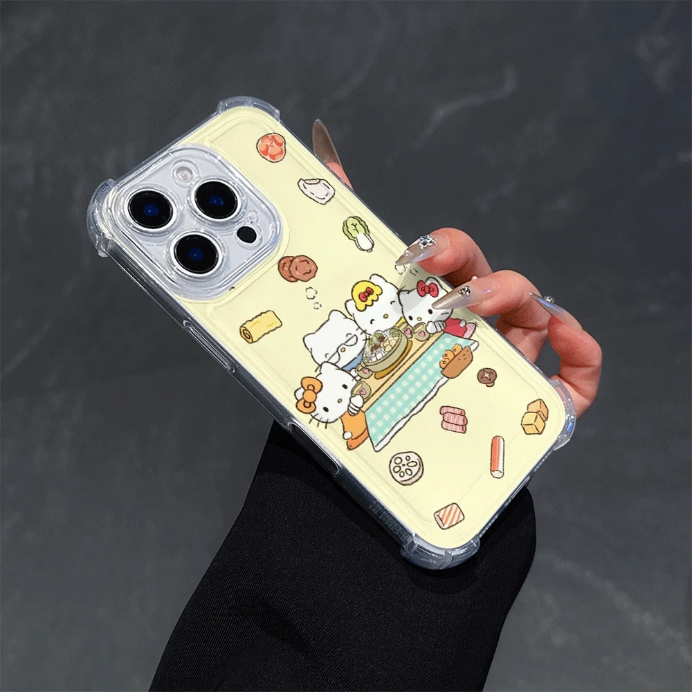 

Sanrio KT Black Phone Case IPhone 15 IPhone 16/15/14/13/12/11/x/xs/xs Max Girl Mobile Phone Cases Hello Kitty Cat Fashion