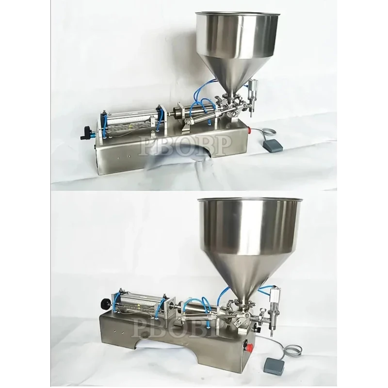 

Полуавтоматическая машина для розлива пастообразных продуктов, шоколадного крема, соуса чили, мёда, масла, молока и других жидкостей с поршневым насосом в саше-пакеты