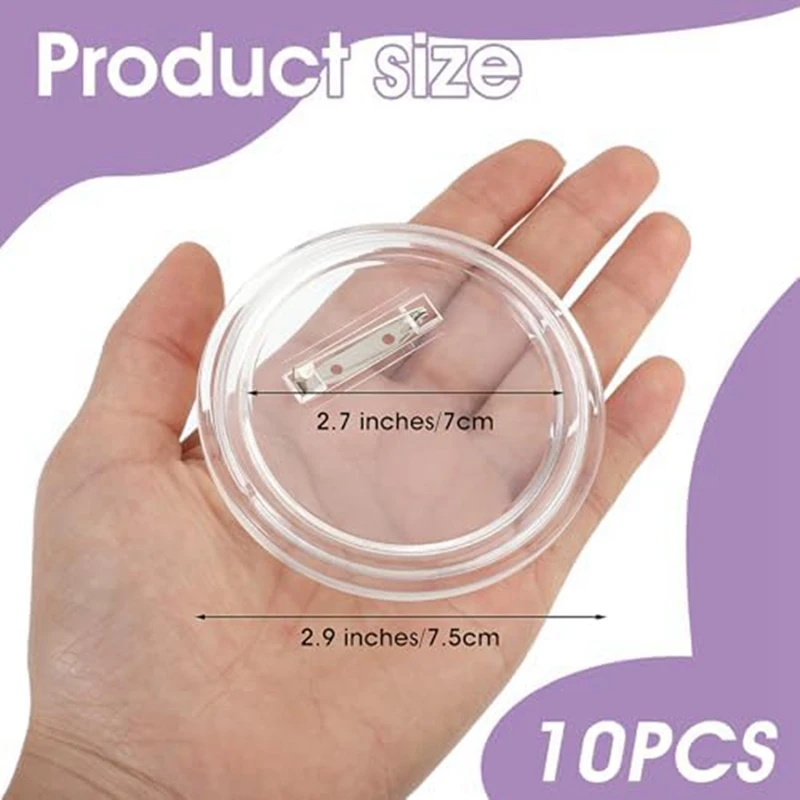 10 Sets Of Button Making Blank Buttons Transparent Button Pins With Pin Back Button Parts For DIY Badges