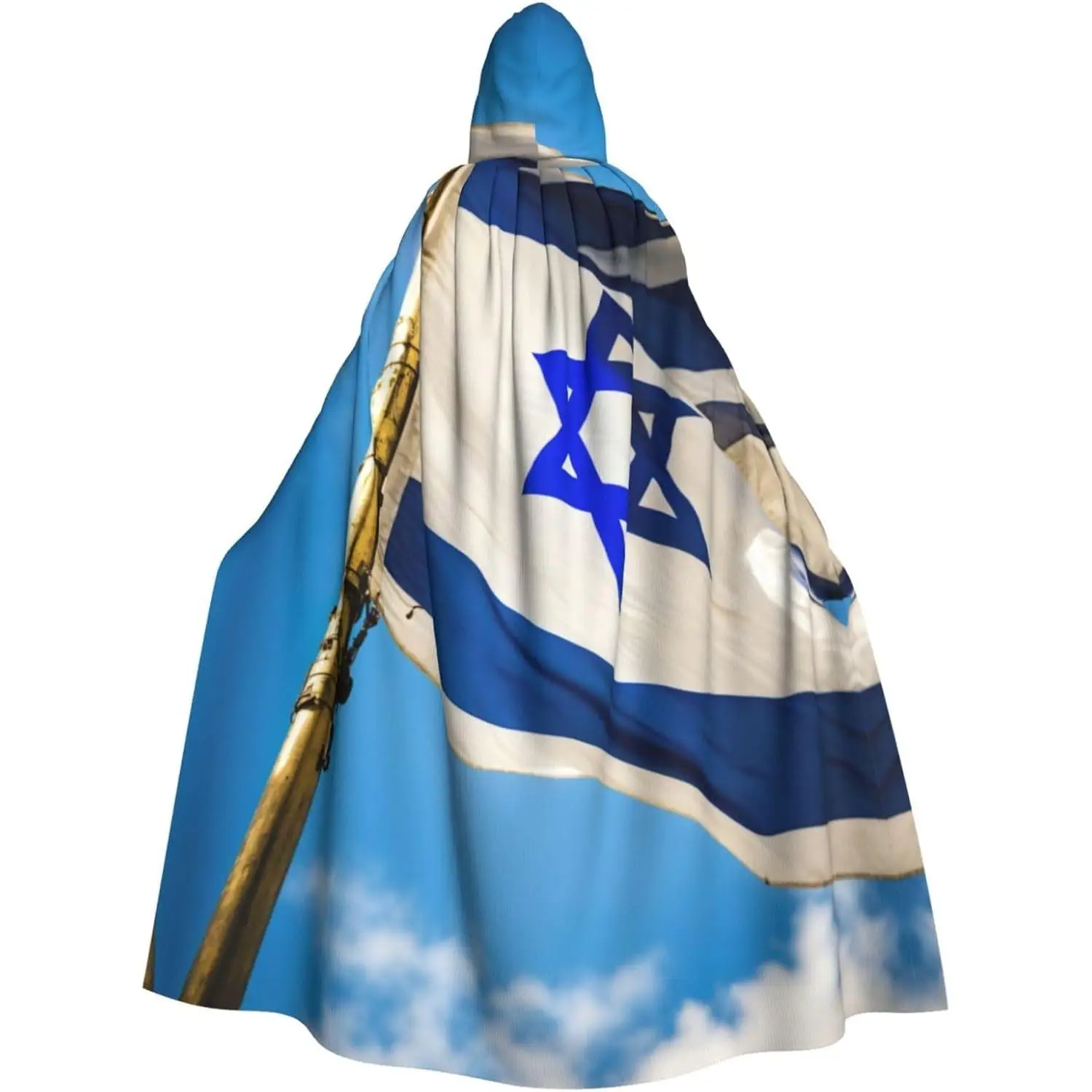 

Плащ с капюшоном и принтом флага для мужчин и женщин, универсальный плащ с капюшоном на Хэллоуин, косплей, карнавал, сохраняет тепло, водостойкий