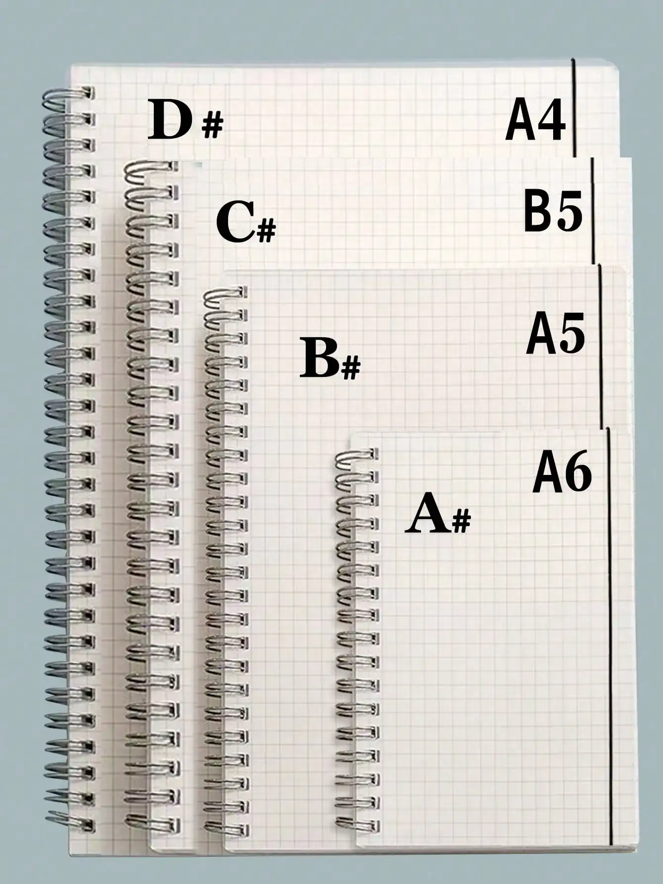 Caderno com capa de PP em formato A4, com divisórias, incluindo pasta e caderno. Núcleo interno quadrado. Design minimalista. Portátil. À prova d'água.