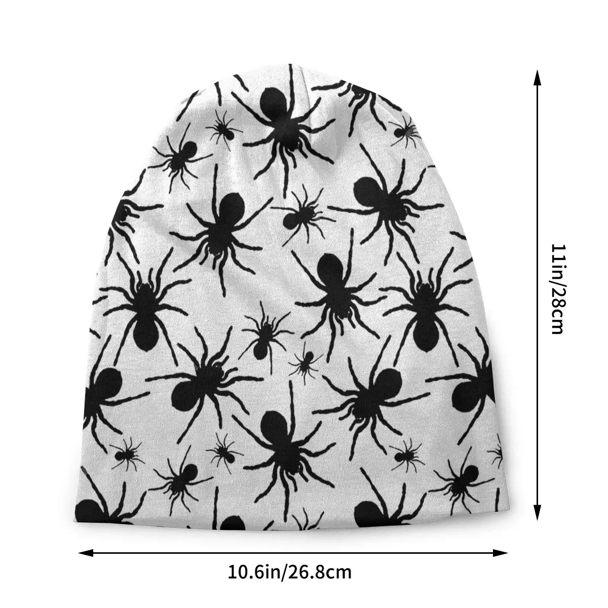 Black And White Tarantula Repeating Pattern Unisex Bonnet Winter Running Double Layer Thin Hats For Men Women