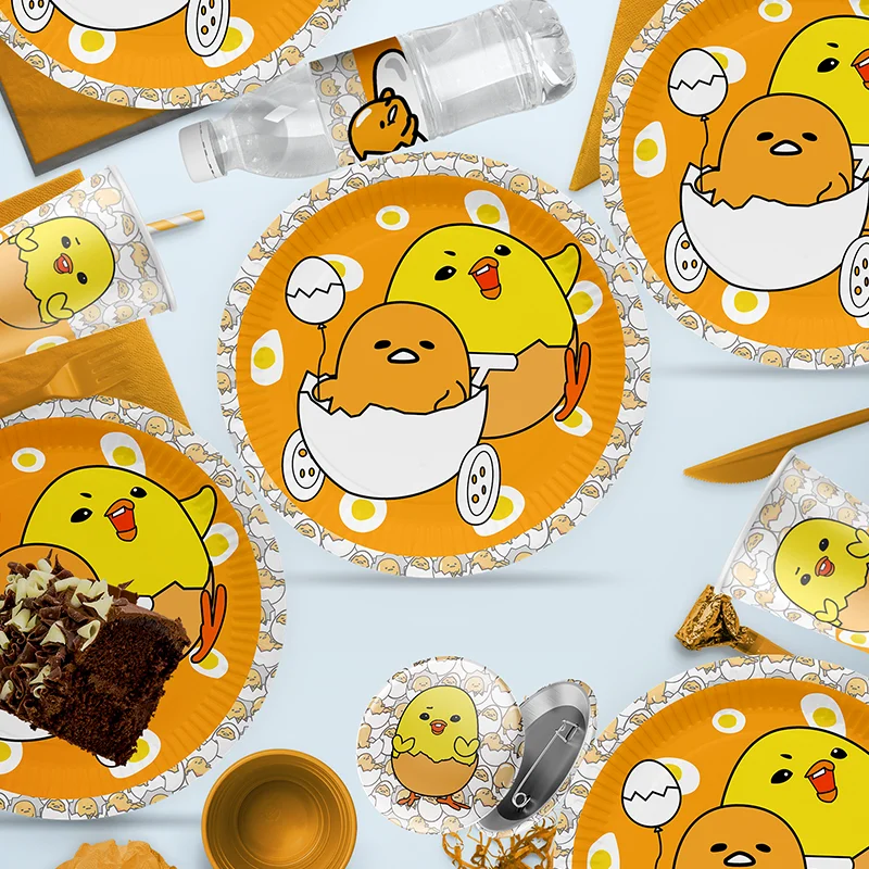 

Gudetama An Eggcellent Adventure Party Decorate Disposable Tableware honeycomb background cloth decoration baby bath supplies