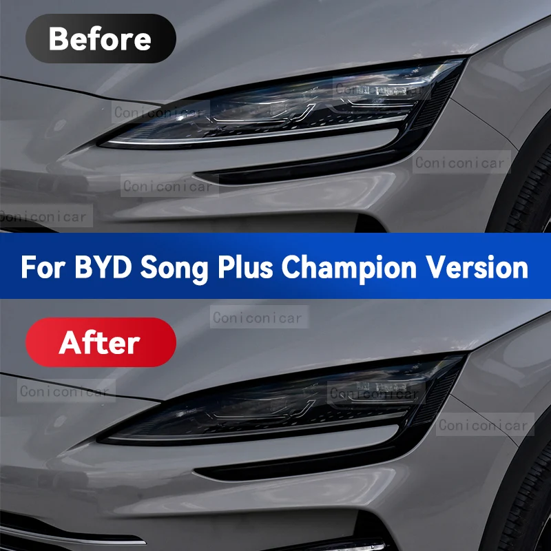 For BYD SONG Plus Champion Version DM-i EV 2023 Car Exterior Headlight Anti-scratch TPU Protective film Anti-scratch Repair - Image 2